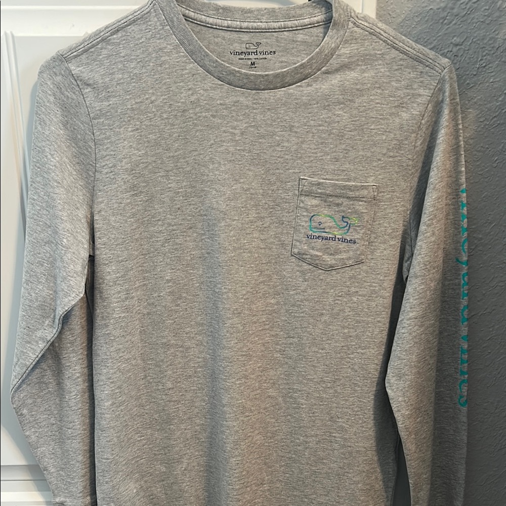 Vineyard Vines Gray Long Sleeve Tee Classic Style